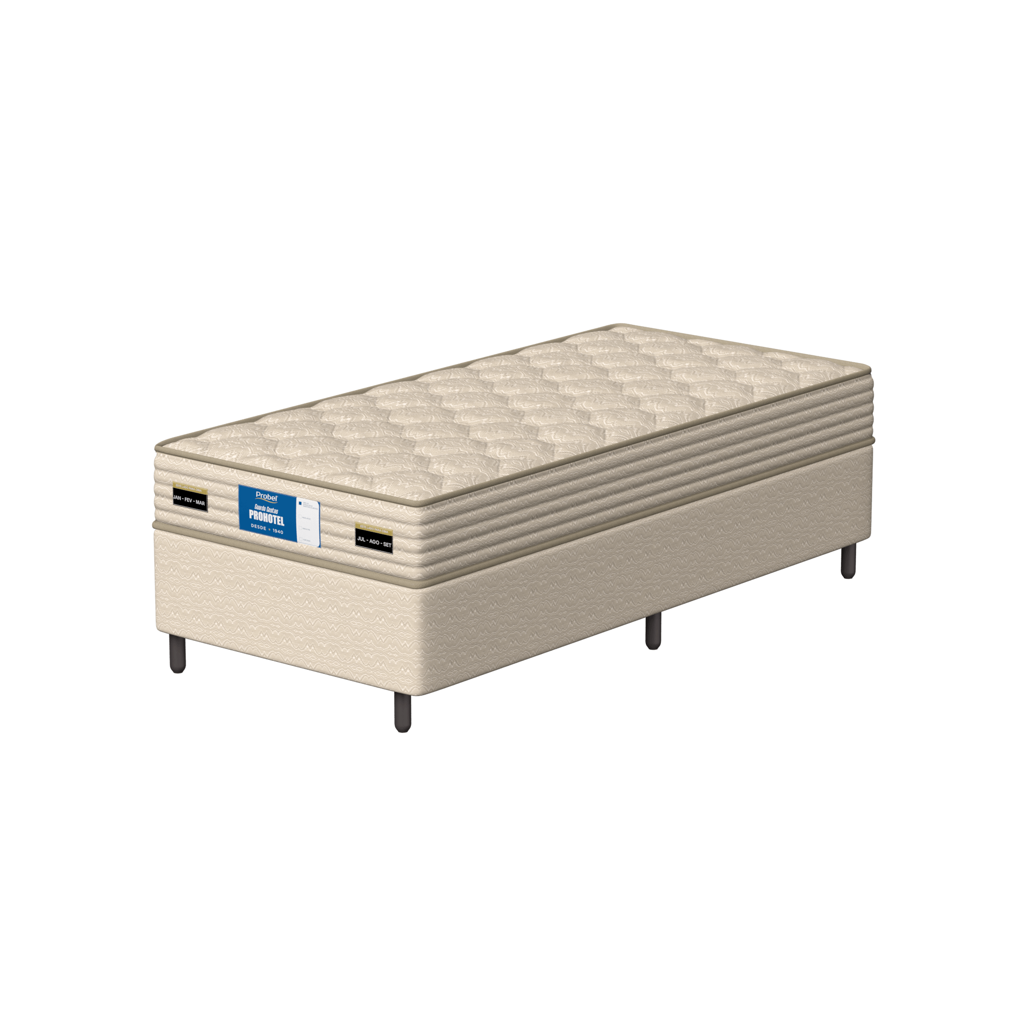 Conjunto Box Solteirão Mola Probel Prohotel Royal (90x200x49cm)